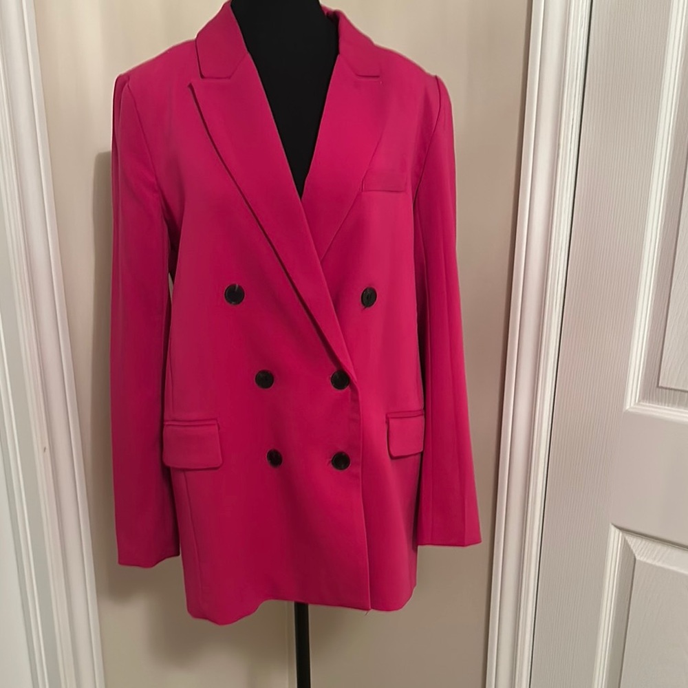 Joie Women's Pink oversized Double-Breasted Blazer